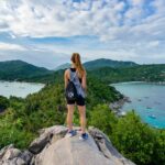 A woman looks out over Koh Tao from the Jon Suwan Viewpoint on the southern end of the island.